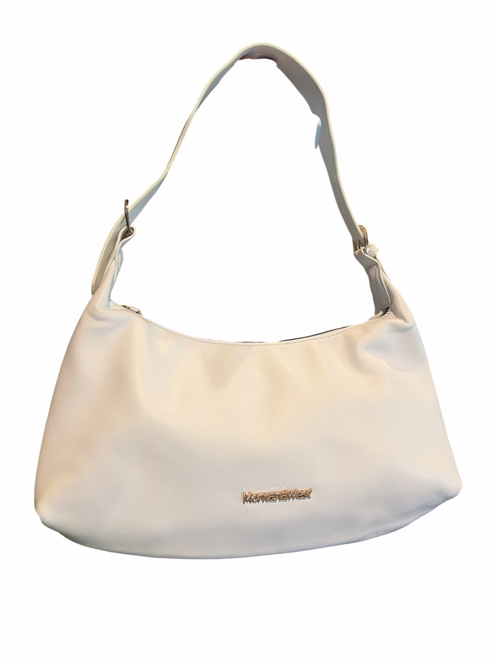 Montana West Cream Hobo Bag with Gold Logo